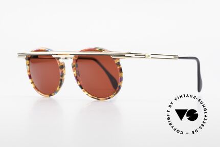 Cazal 648 Original Old Cazal Sunglasses, extroverted frame construction with unique coloring, Made for Men and Women