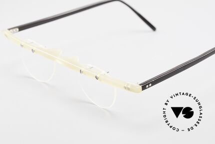 Theo Belgium Fhefa Rare 90's Buffalo Horn Glasses, this old model was made of two different kinds of horn, Made for Men and Women