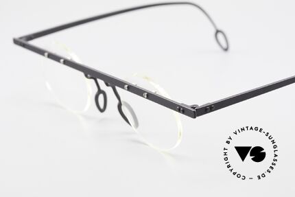 Theo Belgium Tita VII 11 Vintage Titanium Eyeglasses, the clear DEMO lenses are fixed with screws at the frame, Made for Men and Women