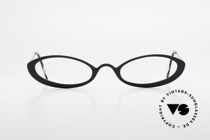Theo Belgium RaRa Rimless 90's Cateye Glasses, fancy model: "rimless" & "rimmed" at the same time, Made for Women