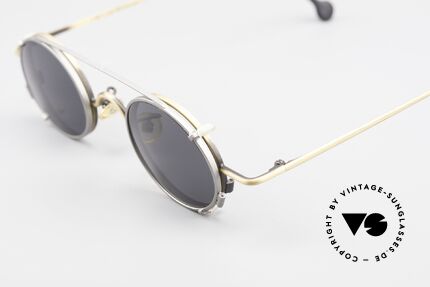 L.A. Eyeworks LINK 143 Oval Eyeglasses With Sun Clip, with practical removable sun clip (for 100% UV protection), Made for Men and Women