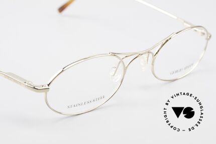 Giorgio Armani 634 Successor Mod Schubert Glasses, small, plain and puristic 'wire glasses' with a X-bridge, Made for Men and Women