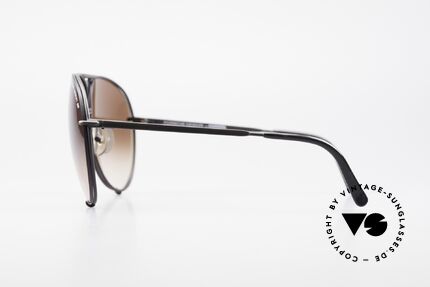 Porsche 5623 True 80's Aviator Sunglasses, matt black frame with 2 sets of lenses (brown & gray), Made for Men and Women