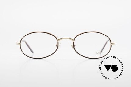 Bugatti 22369 Rare Oval 90's Vintage Frame, interesting frame finish in gold and brown-metallic, Made for Men and Women