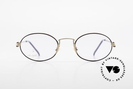 Bugatti EB601 Oval Luxury Eyeglasses Small, timeless oval frame in classic gold and dark-brown, Made for Men and Women
