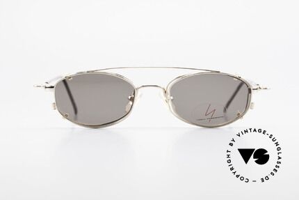 Yohji Yamamoto 51-7211 Gold Plated Frame With Clip On, outstanding quality from the 1990's, made in JAPAN, Made for Men and Women