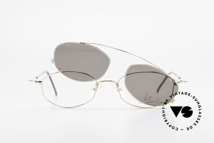 Yohji Yamamoto 51-7211 Gold Plated Frame With Clip On, NO retro specs, but a 20 years old Yamamoto original, Made for Men and Women