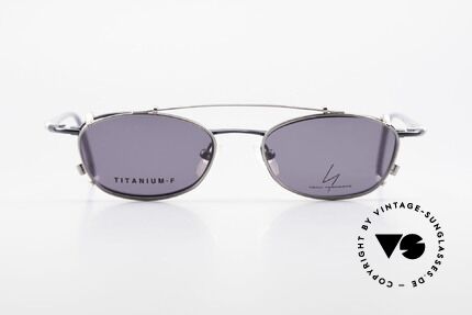 Yohji Yamamoto 51-0013 Clip On Titanium Frame Blue, outstanding quality from the 1990's, made in JAPAN, Made for Men and Women