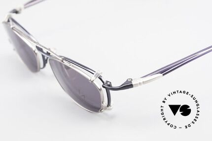 Yohji Yamamoto 51-0013 Clip On Titanium Frame Blue, original YY demo lenses can be replaced optionally, Made for Men and Women