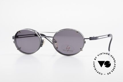 Yohji Yamamoto 51-6106 Oval Clip On Frame Blue Metal, vintage eyeglasses by Yohji Yamamoto with Clip-On, Made for Men and Women