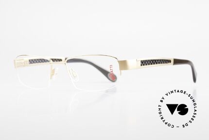 Bugatti 524 Carbon Titanium Gold Frame, CARBON temple inlays (lightweight and very sturdy), Made for Men