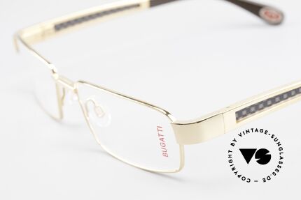 Bugatti 525 Titanium Frame Carbon Gold, flexible spring hinges for a 1st class wearing comfort, Made for Men
