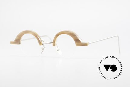 B. Angeletti Baal Redesign Genuine Horn Glasses 1994, precious 1990's eyeglass-frame by Barbara ANGELETTI, Made for Men and Women
