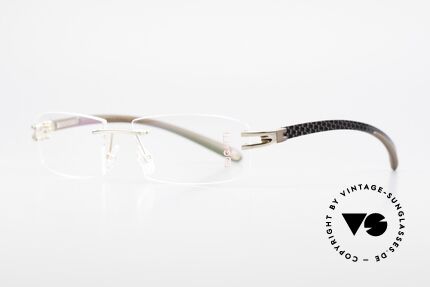 Bugatti 464 Rimless Glasses Carbon Gold, a noble ORIGINAL by BUGATTI from the late 1990's, Made for Men