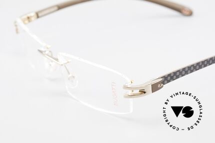 Bugatti 464 Rimless Glasses Carbon Gold, unworn (like all our rare vintage Bugatti eyeglasses), Made for Men