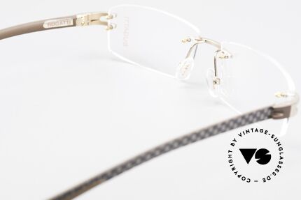 Bugatti 464 Rimless Glasses Carbon Gold, Size: medium, Made for Men