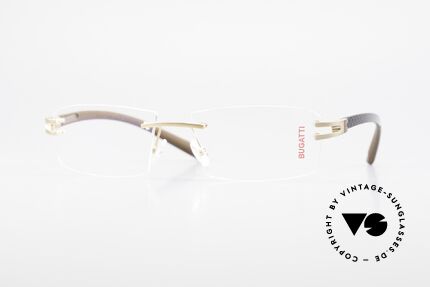 Bugatti 465 Rimless Glasses Carbon Gold, original, vintage rimless eyeglass-frame by Bugatti, Made for Men