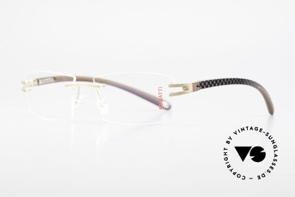 Bugatti 465 Rimless Glasses Carbon Gold, a noble ORIGINAL by BUGATTI from the late 1990's, Made for Men