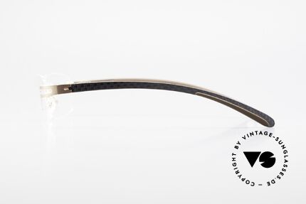 Bugatti 465 Rimless Glasses Carbon Gold, top quality: gold-plated with Carbon elements/parts, Made for Men