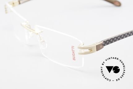 Bugatti 465 Rimless Glasses Carbon Gold, unworn (like all our rare vintage Bugatti eyeglasses), Made for Men