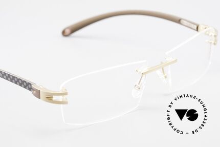 Bugatti 465 Rimless Glasses Carbon Gold, NO RETRO EYEWEAR, but a costly rarity, size 57/16, Made for Men