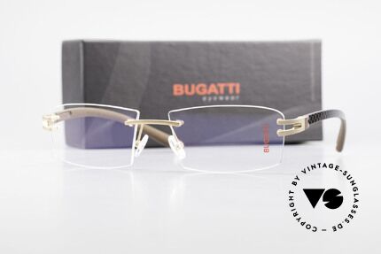 Bugatti 465 Rimless Glasses Carbon Gold, Size: large, Made for Men