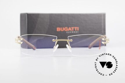 Bugatti 465 Rimless Glasses Carbon Gold, Size: large, Made for Men