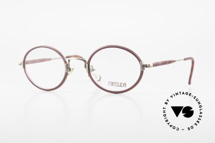 Matsuda 2834 Oval Round 90's Eyeglass-Frame, 90's vintage designer eyeglasses by Matsuda, Japan, Made for Men and Women