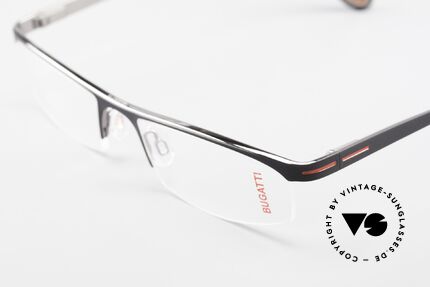 Bugatti 495 Luxury Nylor Frame Gentlemen, matte black-finished frame with red stripes, Made for Men