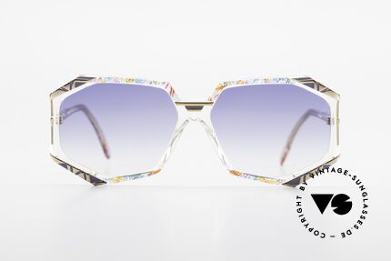 Cazal 355 Extraordinary Sunglasses 90's, distinctive combination of colors, shape and materials, Made for Women