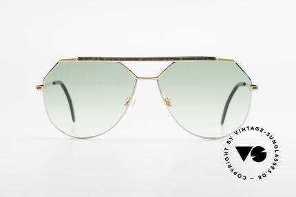 Cazal 733 Gold Plated 80's Sunglasses, delicate double bridge & "aviator" design (truly 80's), Made for Men