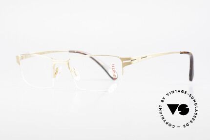 Bugatti 456 Nylor Titan Frame Gold-Plated, semi rimless (Nylor thread) model weighs 19g only, Made for Men