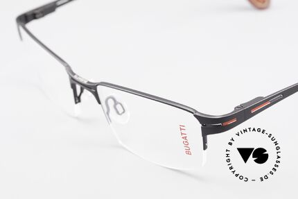 Bugatti 456 Titanium Eyeglass-Frame Nylor, sporty frame & lens design + flexible spring hinges, Made for Men