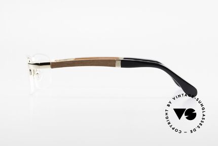 Bugatti 547 Precious Padouk Wood Gold M, flexible spring hinges for a 1st class wearing comfort, Made for Men