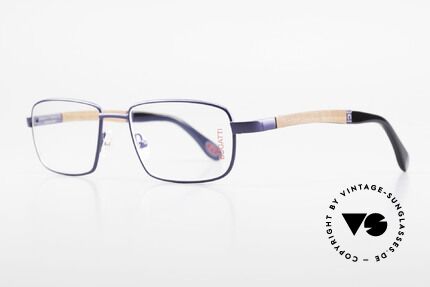 Bugatti 548 Pure Wood Frame Blue Navy M, temple inlays made of African PADOUK precious wood, Made for Men