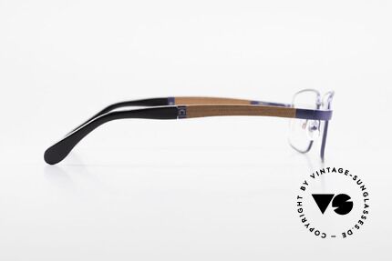 Bugatti 548 Pure Wood Frame Blue Navy M, flexible spring hinges for a 1st class wearing comfort, Made for Men