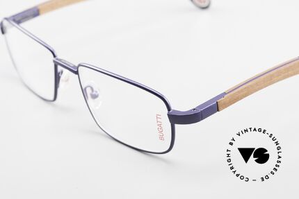 Bugatti 548 Pure Wood Frame Blue Navy M, Size: medium, Made for Men