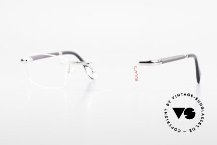 Bugatti 545 White Gold And Genuine Horn, rimless eyeglasses by BUGATTI, TOP-NOTCH quality, Made for Men