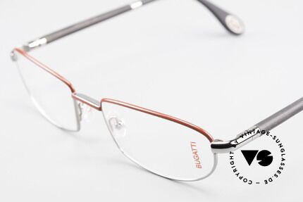 Bugatti 541 Genuine Horn Frame Palladium, flexible spring hinges for a 1st class wearing comfort, Made for Men