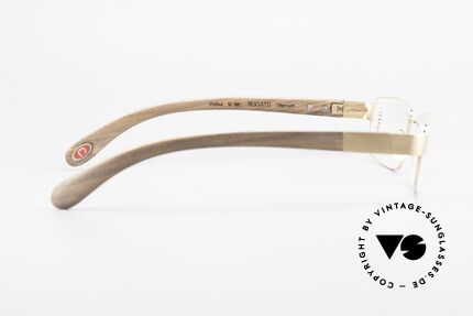 Bugatti 531 Walnut Titanium Gold Plated, flexible spring hinges for a 1st class wearing comfort, Made for Men