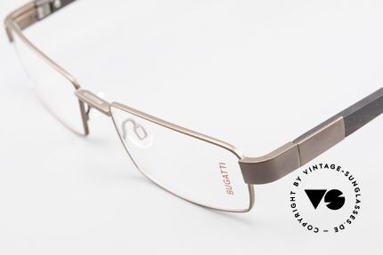 Bugatti 531 Ebony Titanium Eyeglass-Frame, flexible spring hinges for a 1st class wearing comfort, Made for Men