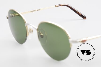 Bugatti 26658 Rare Panto Designer Shades, green sun lenses can be replaced with optical lenses, Made for Men