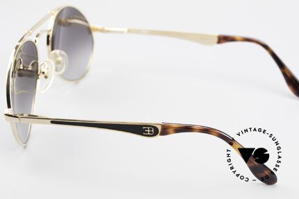 Bugatti 11911 80's Luxury Men's Sunglasses, bridge is shaped like a leaf spring (gold-plated), Made for Men