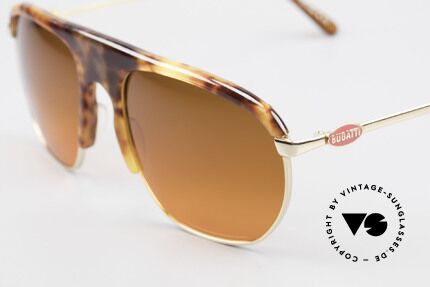 Bugatti 65219 Extraordinary 70's Sunglasses, costly rarity with fancy lenses (look like a sunset), Made for Men