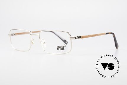 Montblanc MB389 Gold-Plated Wood Glasses Men, gold-plated metal frame with wood temples; 20g only, Made for Men