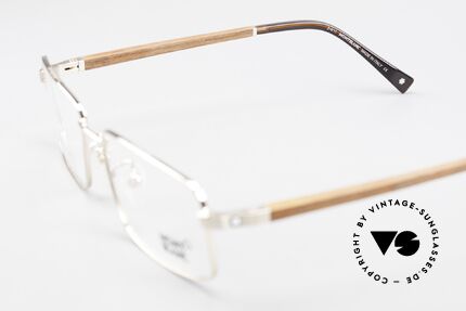 Montblanc MB389 Gold-Plated Wood Glasses Men, Size: medium, Made for Men
