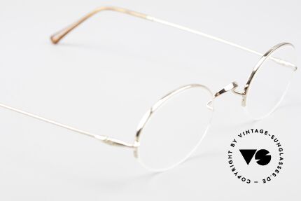 Lunor Classic Oval Semi Rimless Vintage Frame, 117mm frame width = rather a very SMALL Lunor model!, Made for Men and Women