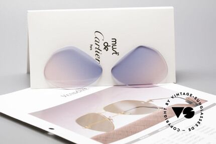 Cartier Vendome Lenses - M Sun Lenses Blue Pink Gradient, fancy tint = gradient from sky-blue (baby-blue) to pink, Made for Men
