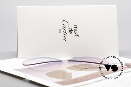 Cartier Vendome Lenses - M Sun Lenses Blue Pink Gradient, made by our optician (thus, brand-new and scratch-free), Made for Men