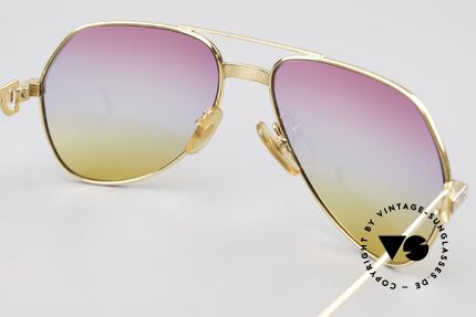 Cartier Vendome Santos - S Luxury Aviator Sunglasses 80's, TRICOLORED lenses: the triple tint looks like a sunrise, Made for Men and Women